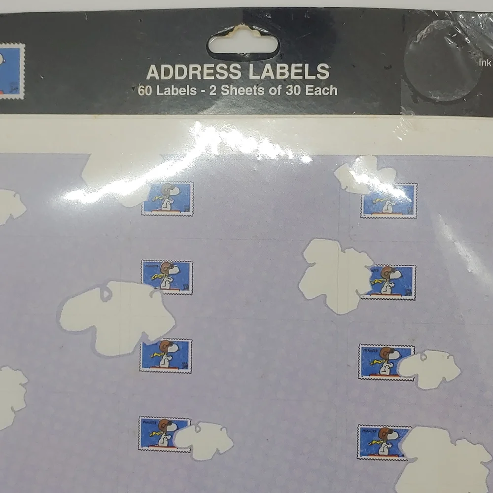 Vintage Snoopy Hallmark Mailing Ink Jet Labels